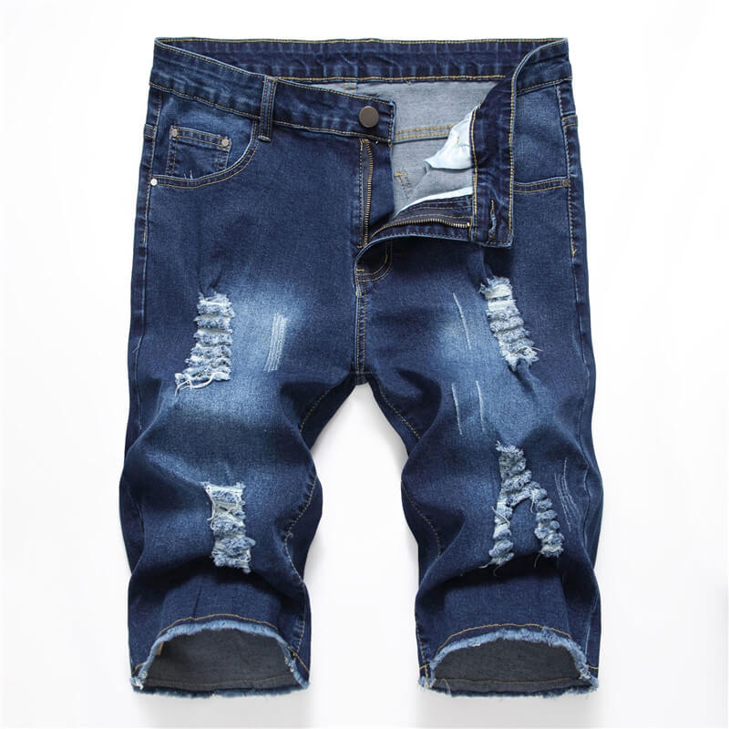 Fashionable Men's Ripped Jeans Shorts Mid Waist Men's Jean Shorts ...